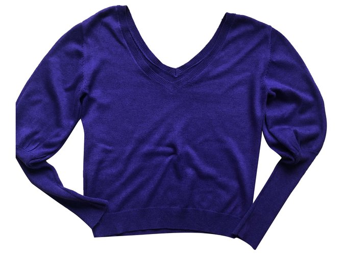 Les Petites Lila Pullover mit Hammelärmeln 