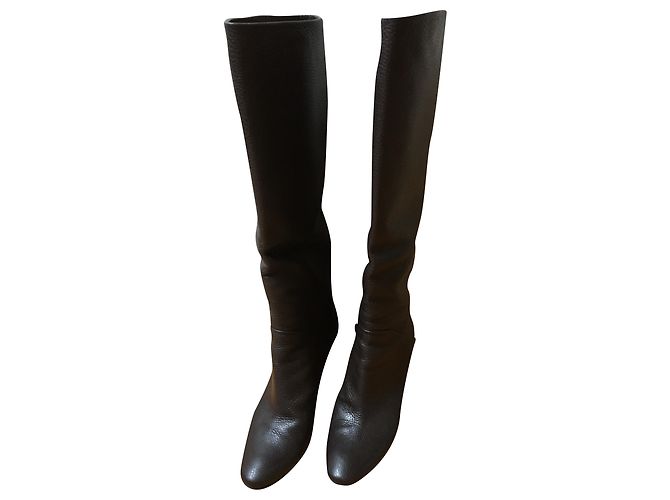 Giuseppe Zanotti Dark brown grained leather boots