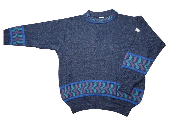 Adidas Sweaters Blue Wool Acrylic  ref.248959