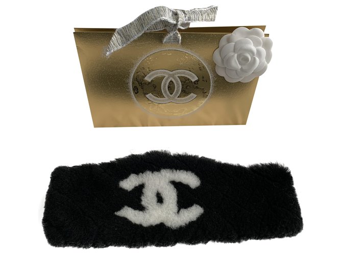 Chanel CC Stirnband Schwarz  ref.249014