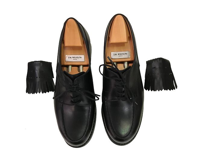 JM Weston Golfschuhe aus schwarzem Leder