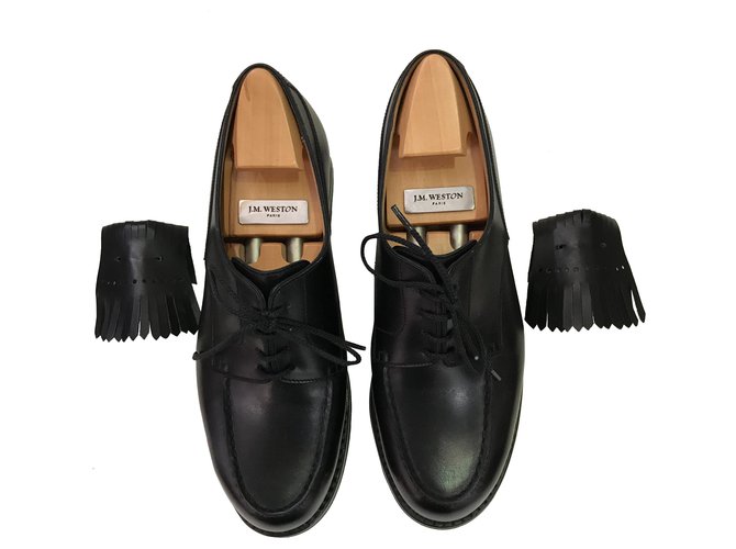 JM Weston Weston golf shoes Black Leather ref.249015 - Joli Closet