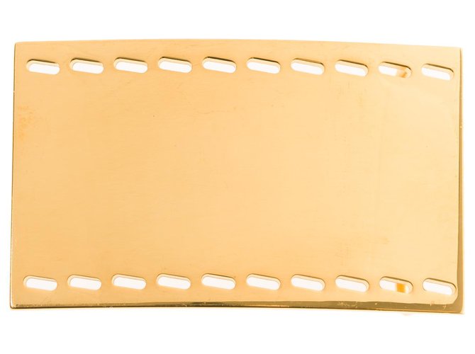 Boucle de ceinture Hermès rectangulaire en métal plaqué or (37mm) Doré  ref.249034