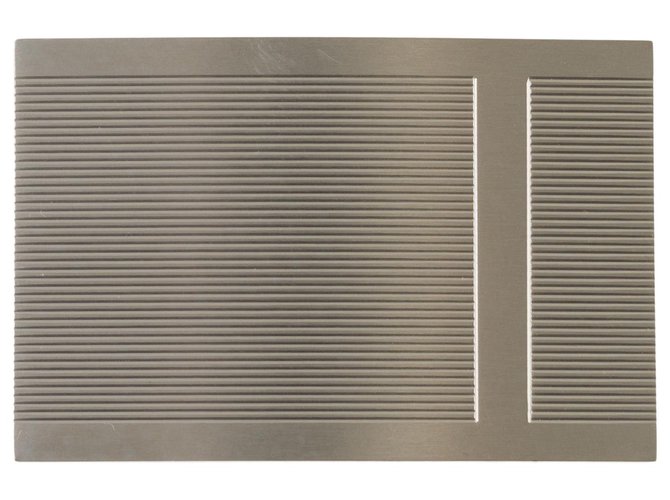 Fivela de cinto retangular Hermès H estriada em metal prateado (37MILÍMETROS) Prata  ref.249037