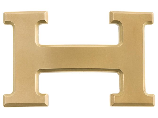 Fivela de cinto Hermès 5382 em metal folheado a PVD ouro mate, Nova Condição! Dourado  ref.249061
