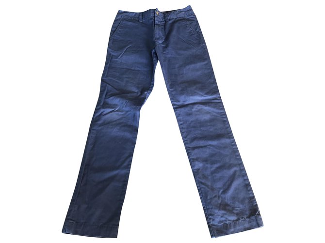 Polo Ralph Lauren Pantalones Azul Azul claro Algodón  ref.249319
