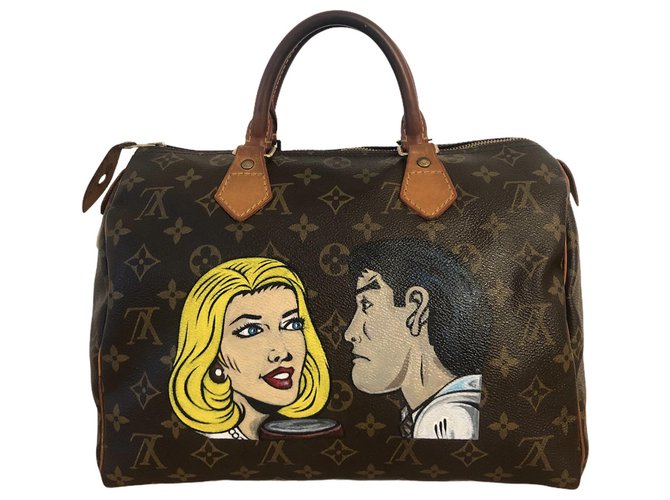 Louis Vuitton Speedy Pop Art bag Light brown Cloth  ref.249382