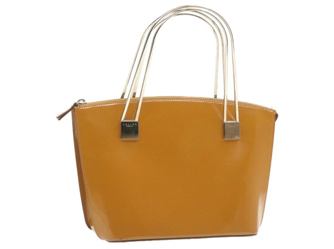 Céline Celine handbag Beige Patent leather  ref.249415