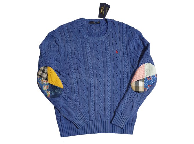 Polo Ralph Lauren Knitwear Blue Cotton  ref.249594