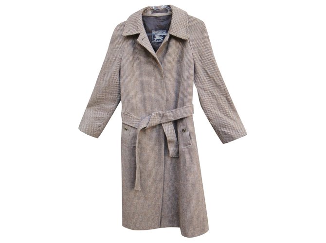 manteau de tweed Burberry vintage t 40 Marron  ref.249606