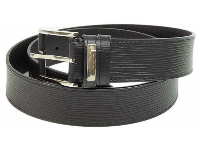 lv black leather strap for men