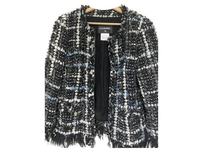 Chanel Jackets Black Tweed  ref.249676