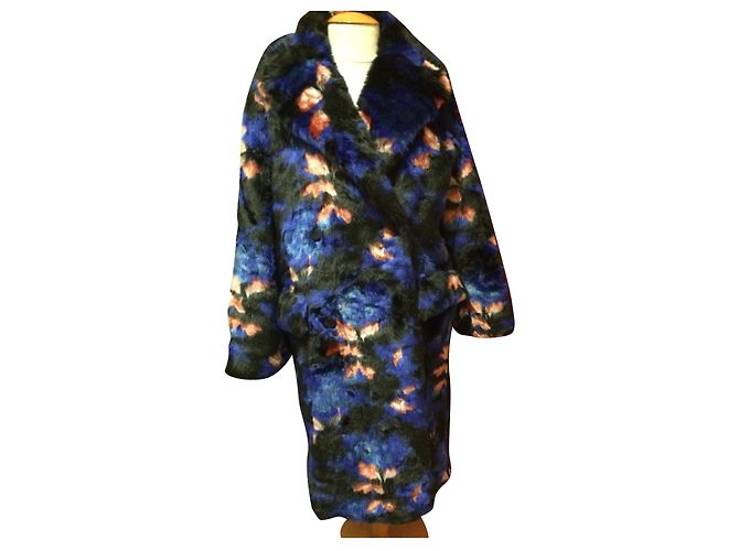 Kenzo Coat Multicolour Acrylic Size 36 Multiple colors