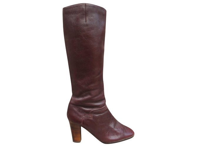 Autre Marque vintage boots 70's p 38 Dark brown Leather  ref.249706