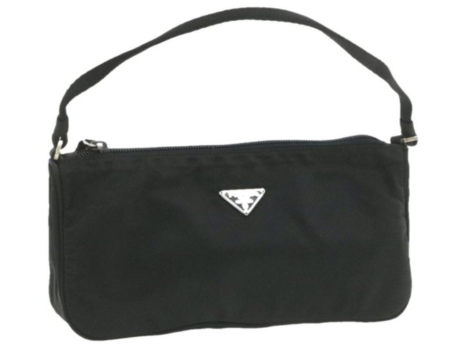 Prada Clutch Bag Negro Sintético  ref.249773