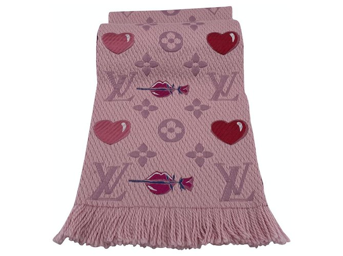 Louis Vuitton LOGOMANIA SCARF IN LA FOLIE Pink Wool  ref.249835