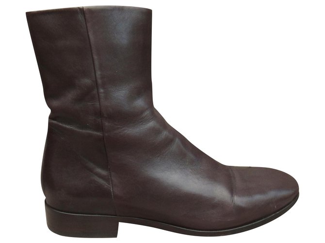 Jil Sander p boots 38 Dark brown Leather  ref.249838