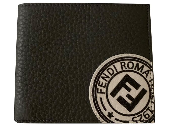 Fendi Dunkelgraue Brieftasche