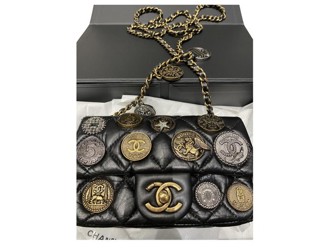 Chanel Bolsos de mano Negro Cuero  ref.249909