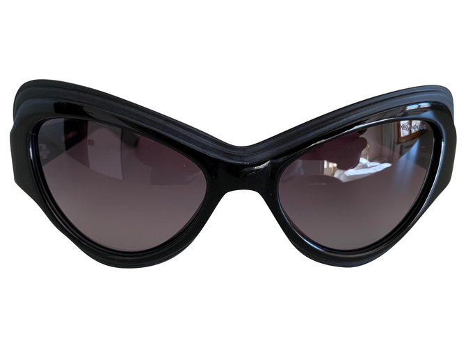 Yves Saint Laurent YSL cat-eye vintage sunglasses Black Acetate  ref.249938