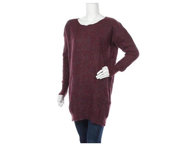 Pull long Acne mohair laine bleu bordeaux Multicolore