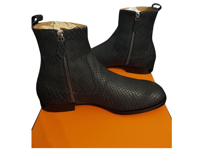 Hermès Hermes shoes Dark grey Exotic leather  ref.249988