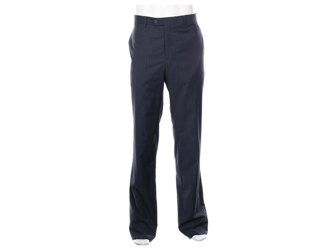 Versace Pants Blue Wool  ref.250094