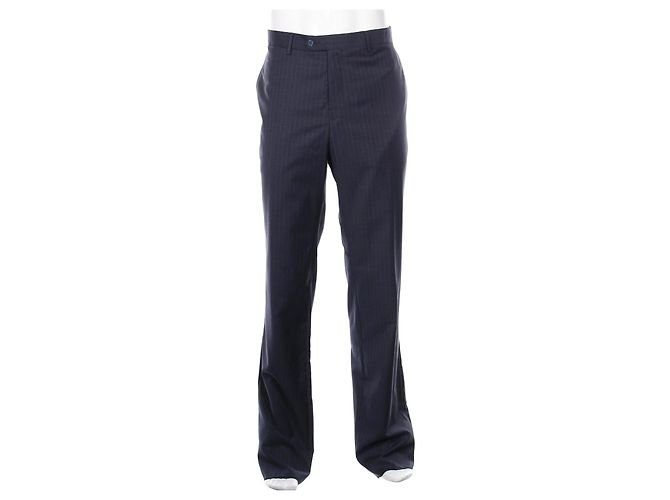 Versace wool trousers blue