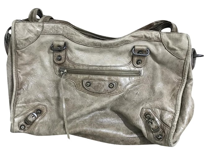 City Balenciaga bag Beige Leather  ref.250150