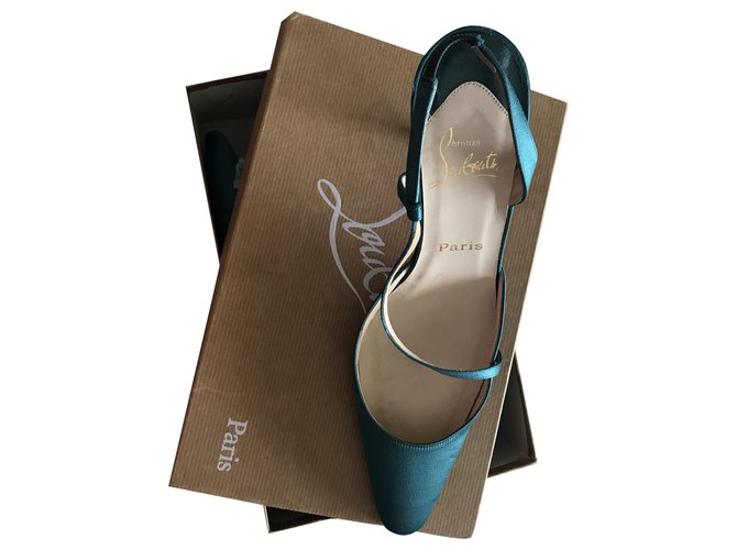 Autre Marque Louboutin teal shoes Navy blue Steel  ref.250174