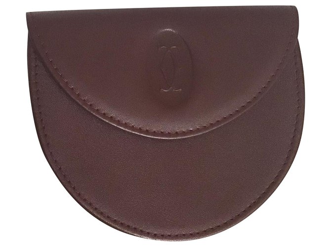 Cartier Purses, wallets, cases Dark red Leather  ref.250246