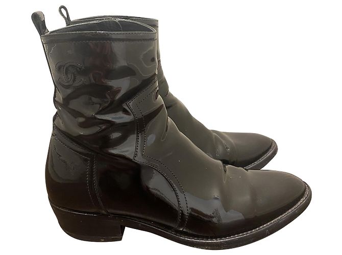 Cambon Botas de chanel Negro Charol
