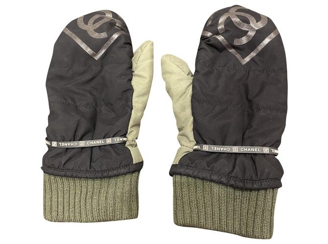 Chanel Handschuhe Khaki Baumwolle  ref.250252