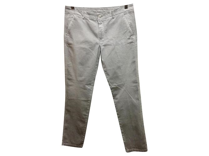 7 For All Mankind Hellgraue Jeans im Chino-Stil 28/31