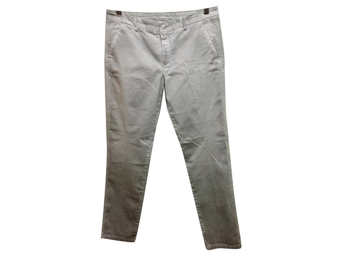 7 For All Mankind Jean gris clair style chino 28/31 Coton  ref.250274