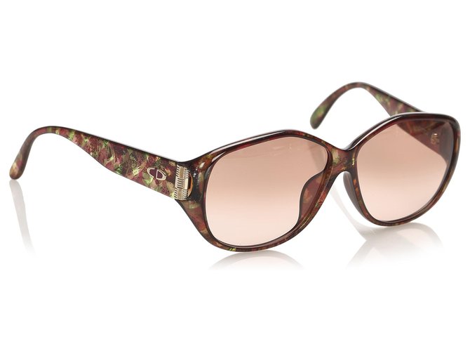 Óculos de Sol Dior Castanhos Redondos Coloridos Marrom Plástico  ref.250393