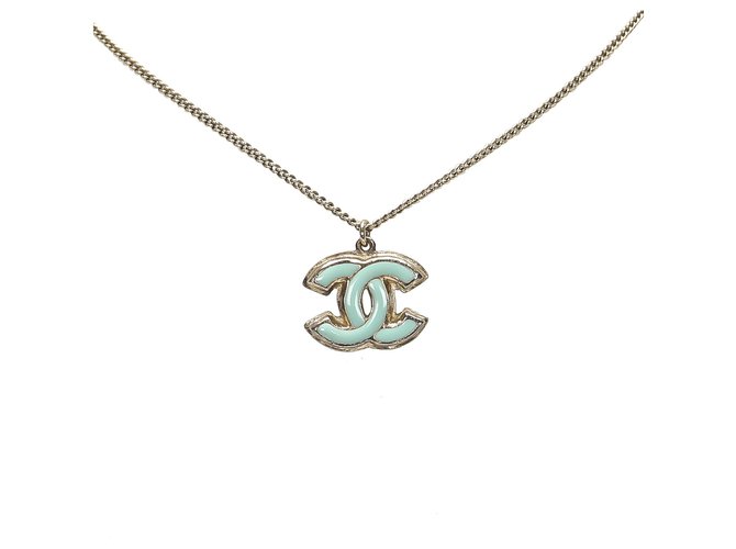 chanel necklace blue