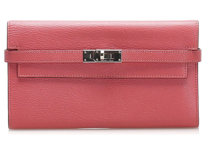 Hermès Hermes Pink Kelly Leather Wallet Pony-style calfskin  ref.250414