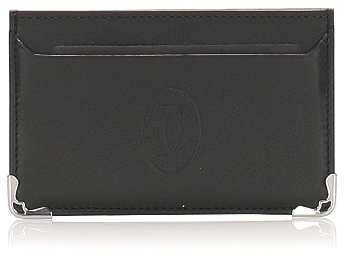 Porte-cartes en cuir noir Must de Cartier Cartier Veau façon poulain  ref.250442
