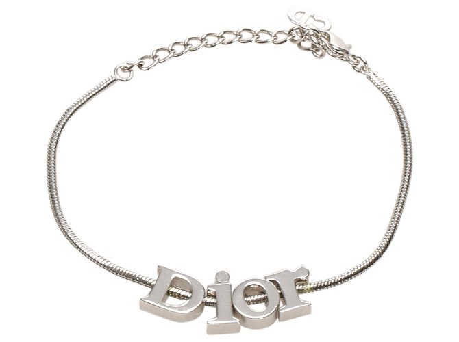 Bracciale a catena con logo Dior in argento Metallo  ref.250444