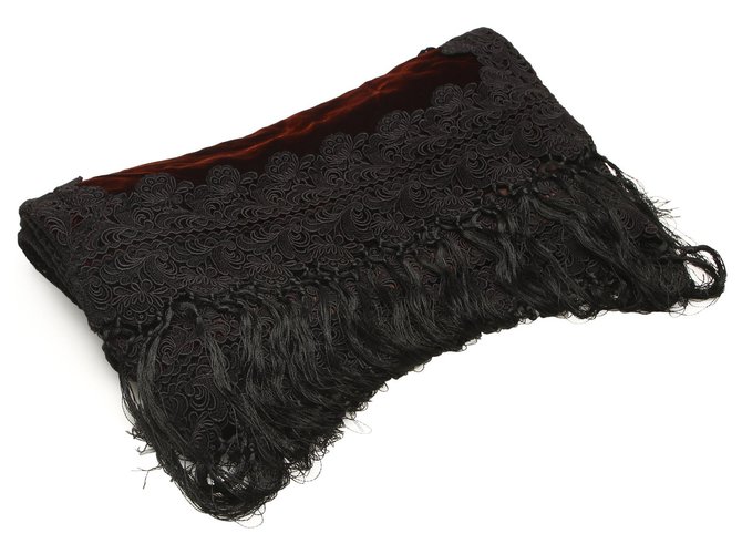Dior Black Velvet Scarf Red Cloth  ref.250464