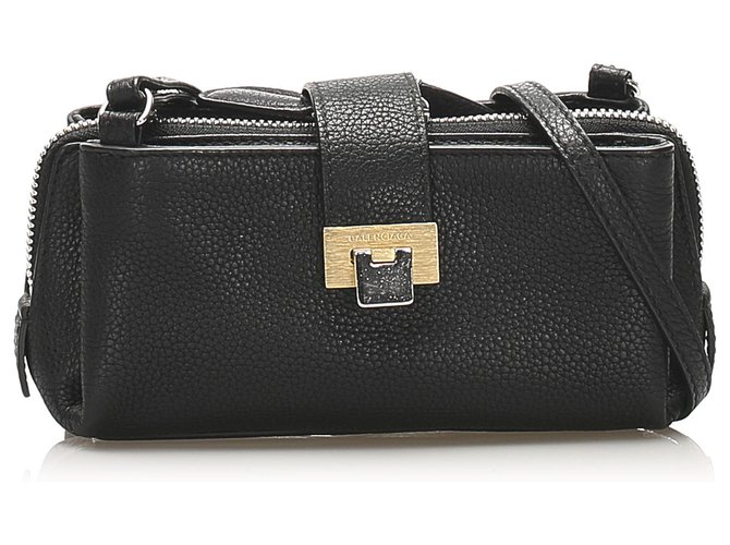 Balenciaga Black Leather Crossbody Bag Pony-style calfskin  ref.250476