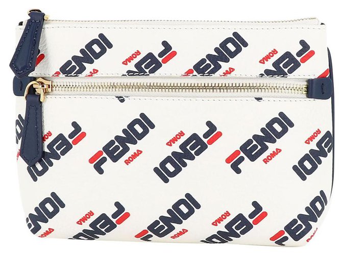 Fendi Clutch bag White Leather  ref.250559