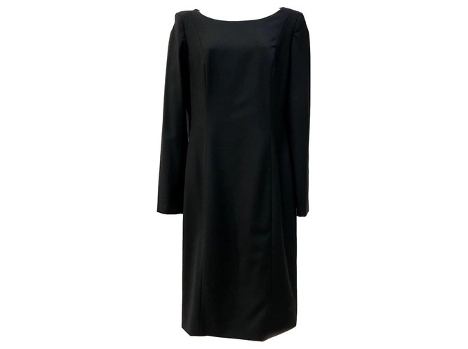 Charcoal gray dress Escada Dark grey Rayon  ref.248657