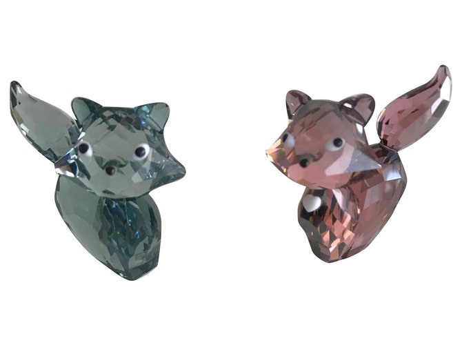 Swarovski Pareja de gatos de cristal tallado  ref.250666