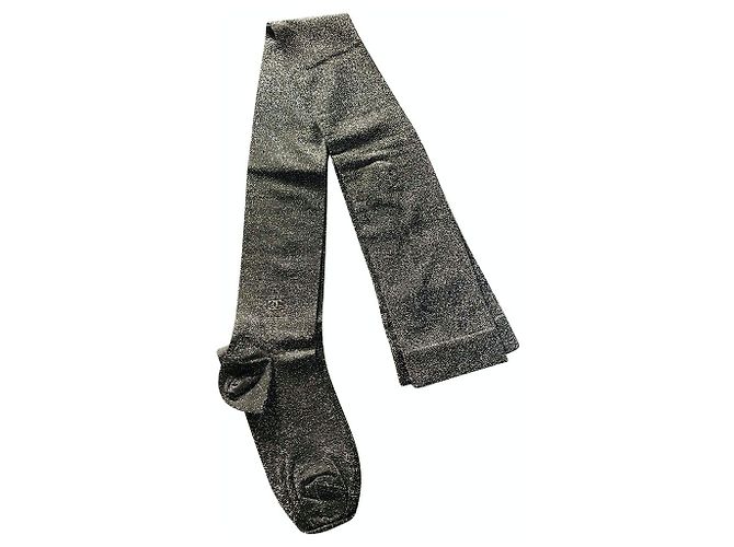 Medias Chanel Plateadas de Algodón Talla L Plata