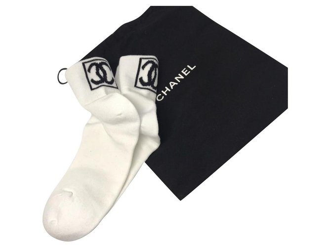 Chanel Socken Weiß Baumwolle  ref.250726