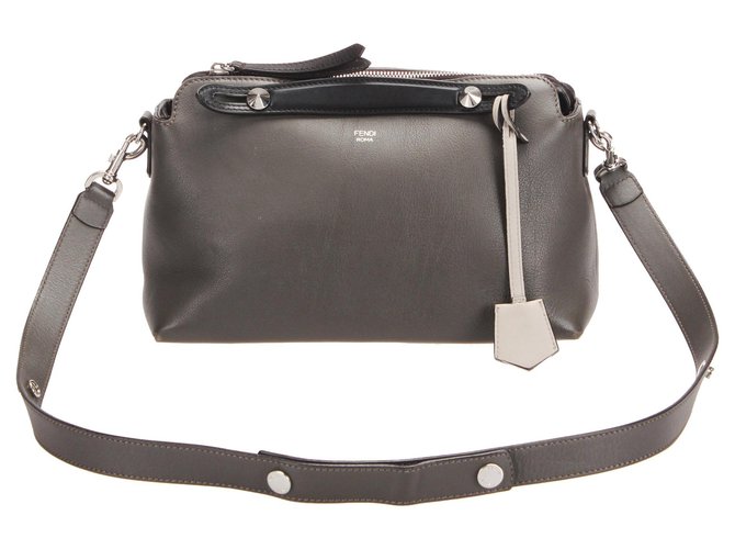 Bolso satchel de cuero gris By The Way de Fendi Becerro  ref.250761