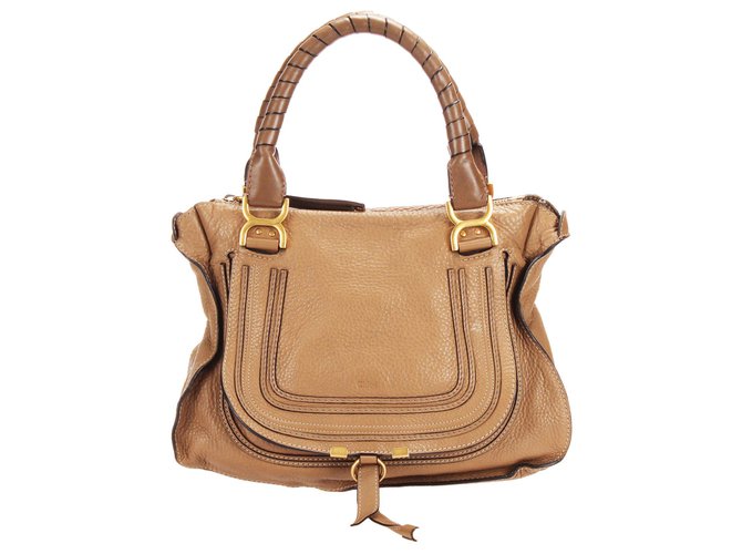 Chloé Chloe Brown Marcie Leather Handbag Light brown Pony-style calfskin  ref.250855