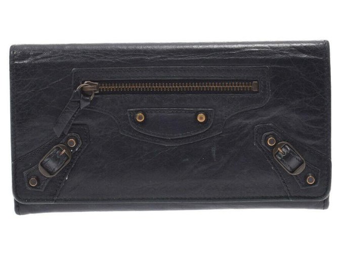 Balenciaga Wallet Black Leather  ref.250910